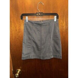 Free People Womens Gray Denim Skirt Size 2 Mini Pencil Skirt